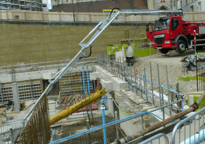 this is a picture of concrete pumping services in stockton